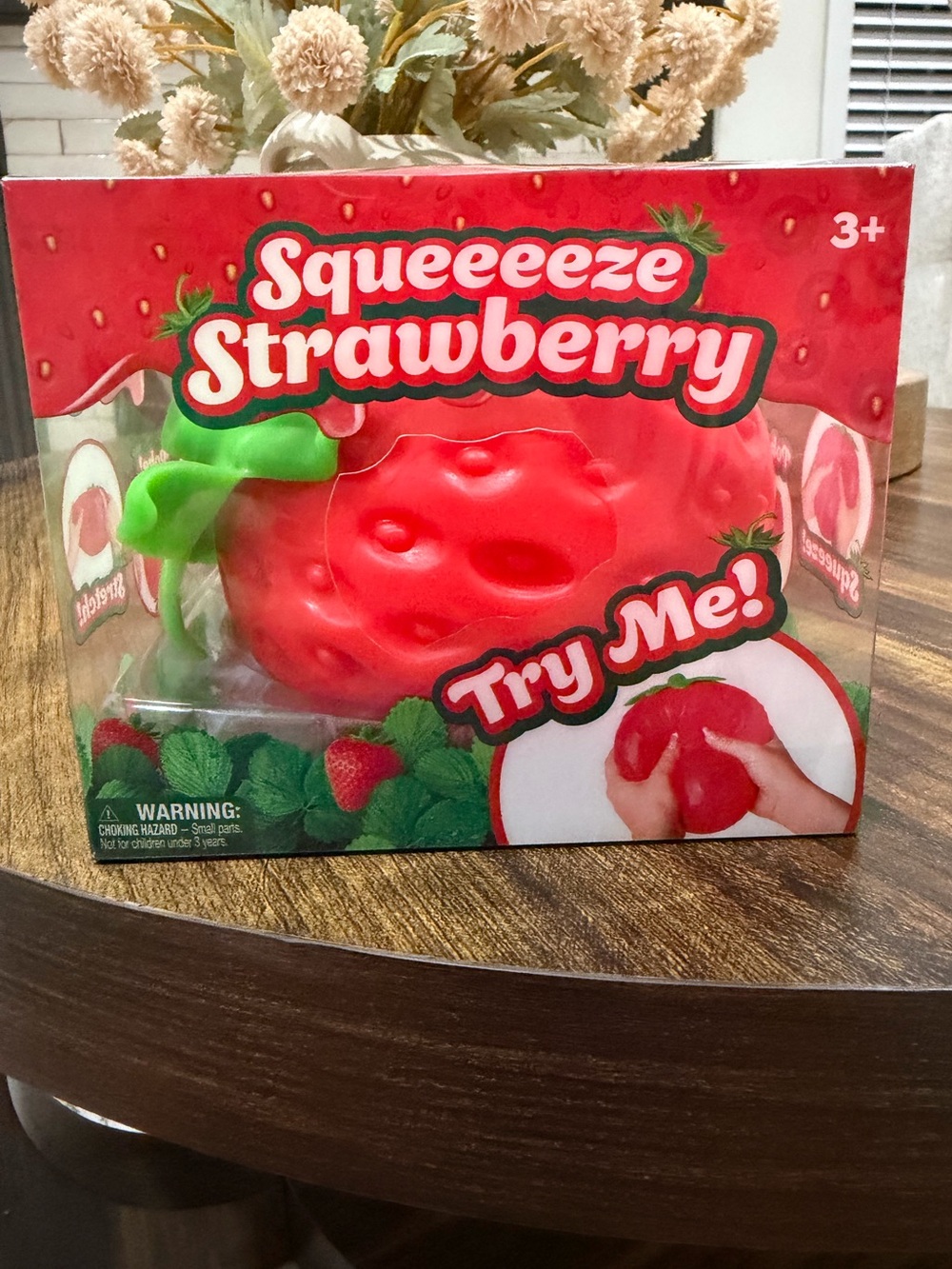 NEW Sunny Days Squeeze Strawberry Jumbo Size Squeeze Poke Stretch Stress Ball